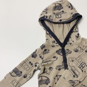 3M Beige Carters Cars & Buses Hooded Onesie